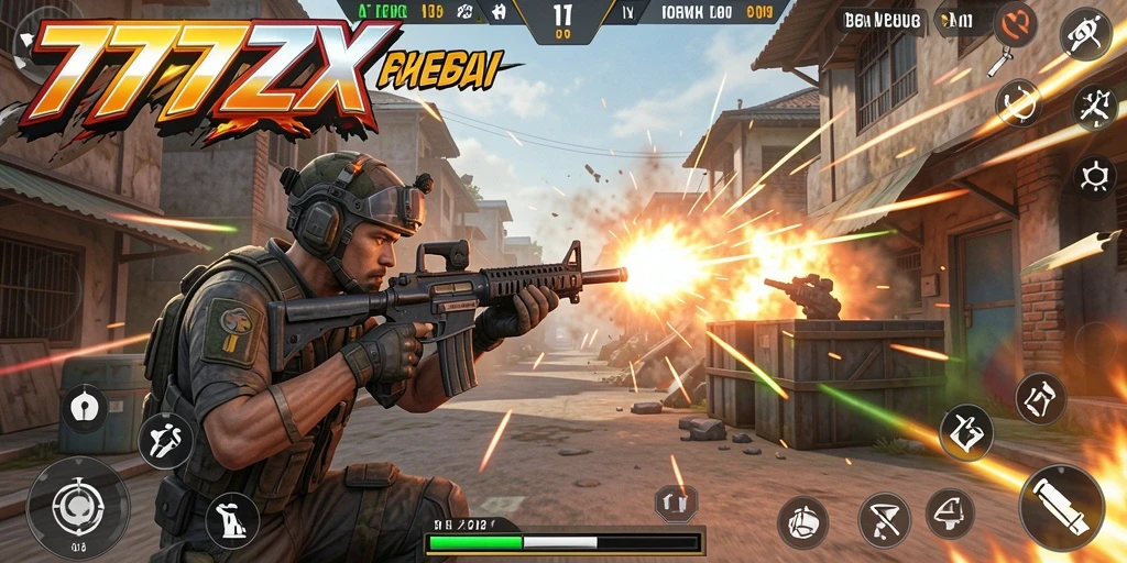 Tangkapan layar gameplay 777ZX menampilkan aksi tembak-menembak yang mendebarkan.