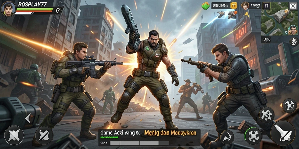 Tampilan gameplay seru penuh aksi dan tantangan.