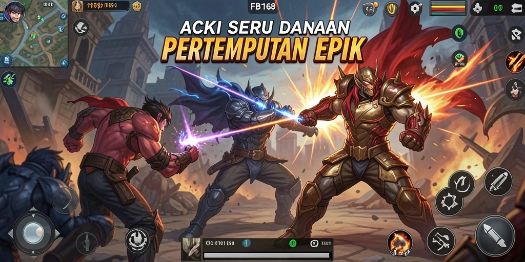 Tampilan menarik dari gameplay FB168 dengan aksi bertempur yang seru.