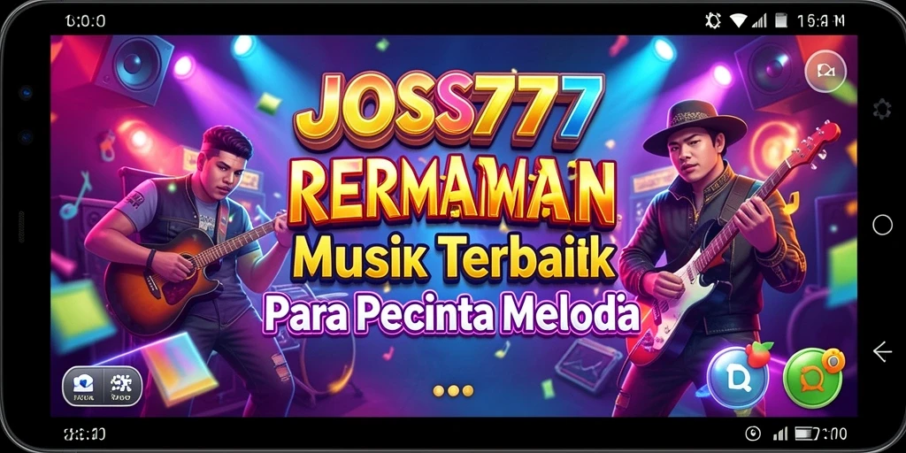 Tampilan screenshot utama JOSS777 yang menunjukkan gameplay musik yang seru.