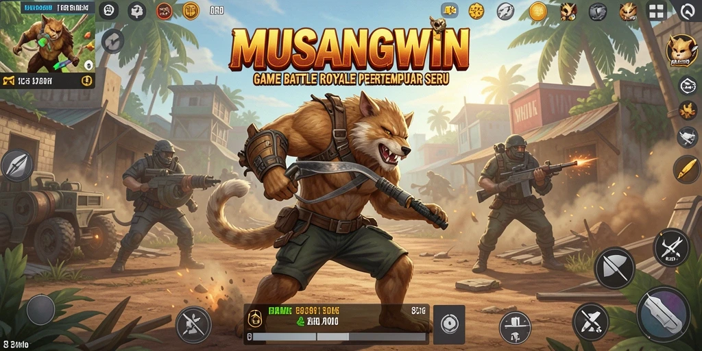 Screenshot menunjukkan aksi mendebarkan dalam permainan Battle Royale.