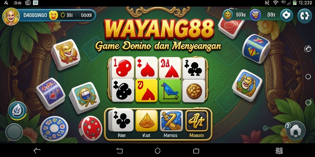 Tampilan gameplay seru dari WAYANG88 dengan kartu domino yang menarik.